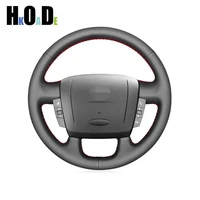 hand stitch black genuine leather car steering wheel cover for fiat ducato 2006 2019 ram promaster 2017 2020