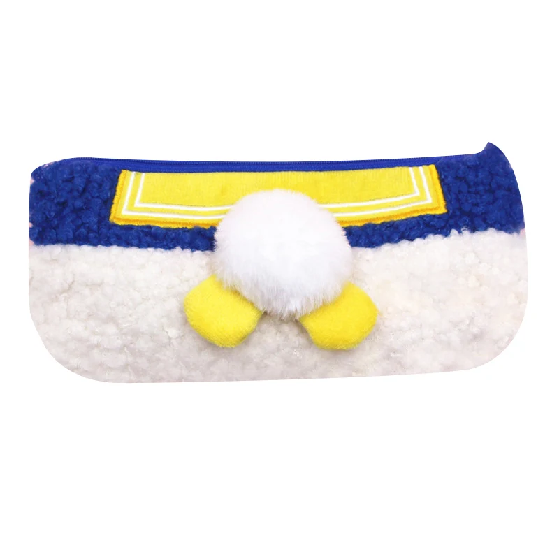 

Hot Sale Cute Tail Plush Pencil Pen Pouch Faux Fur Lightweight Large Capacity Stationary Cosmetics Bags for Students Girls