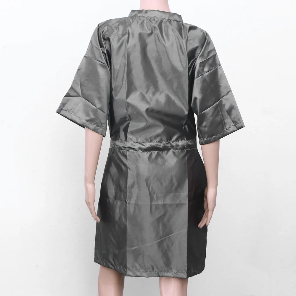 

Salon Client Gown Robes Cape Hair Salon Smock for Clients (Silver Grey)