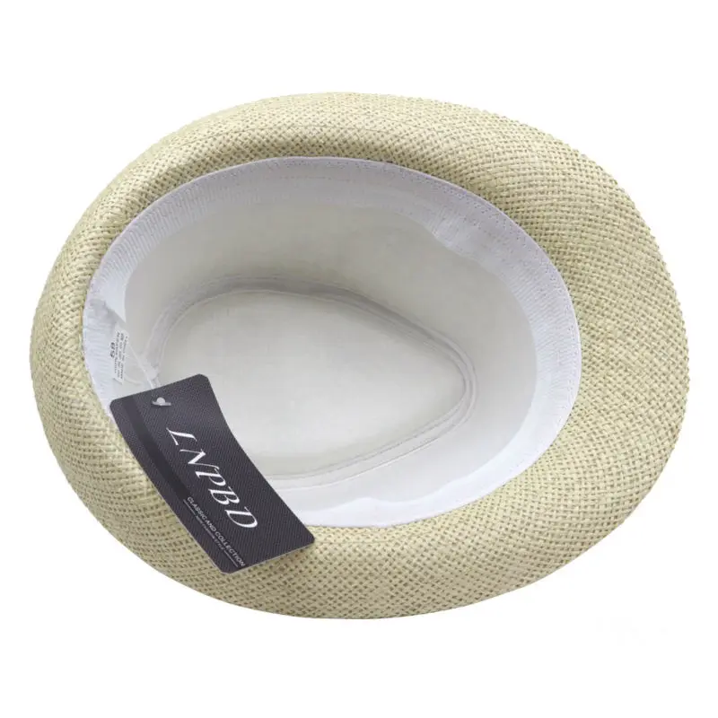 

New Fashion Men Women Unisex Plaid Striped 58cm One Size Summer Casual Adult Beach Cap Panama Sun Straw Hat