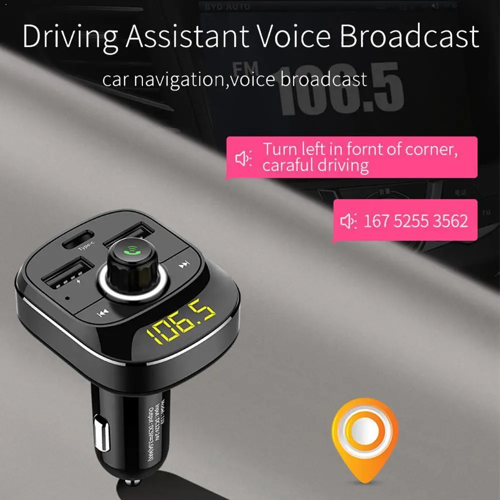 Bluetooth FM-передатчик Aux модулятор Автомобильный аудиокомплект Быстрый плеер