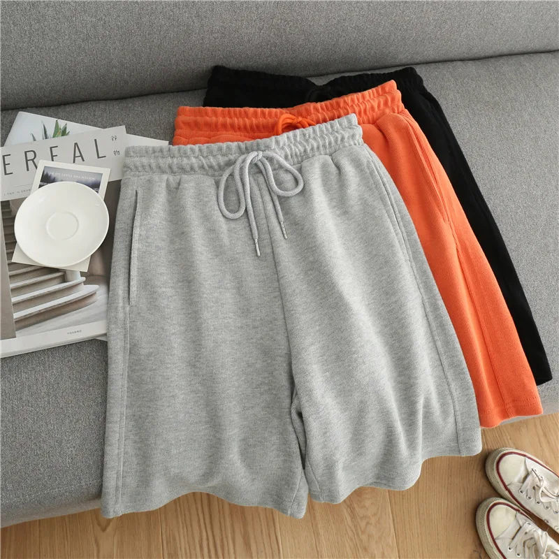 

FAKUNTN Sweat Shorts For Women Sport Casual Elastic Drawstring High Waist Sweatshorts Baggy Soft Cotton Bottoms Summer