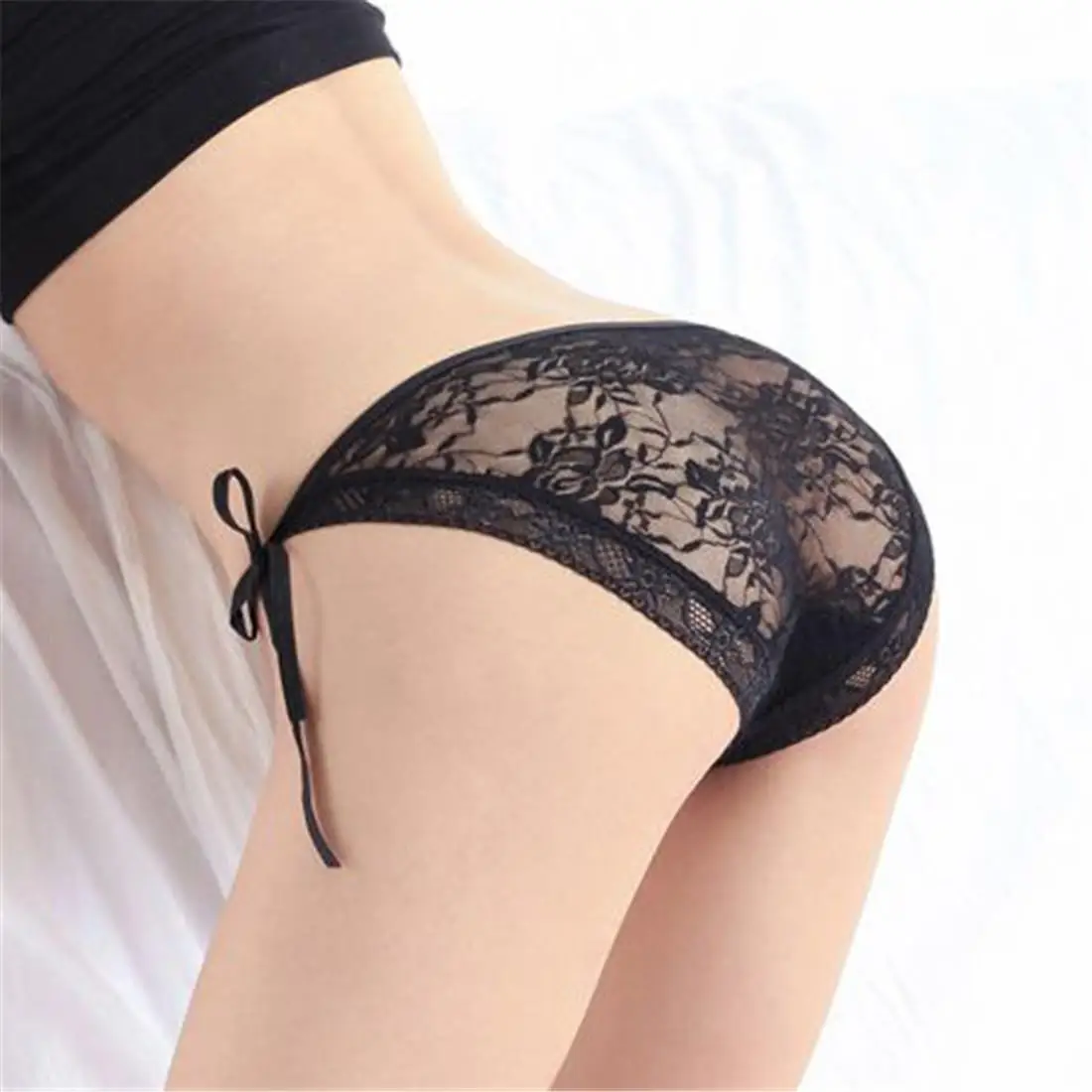 

2021 Fashion Women's Low waist briefs Stretchy Lace Panties Seamless Briefs Sexy Lace Floral Thong Soft Comfor Underwear