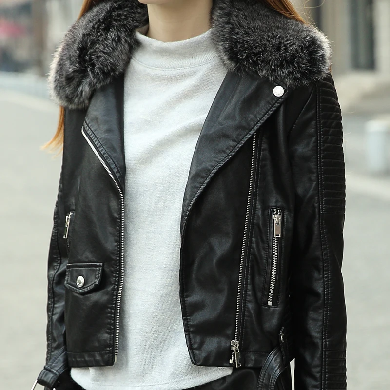 TMODA285 2021 горячие женские зимние теплые куртки из искусственной кожи с меховым
