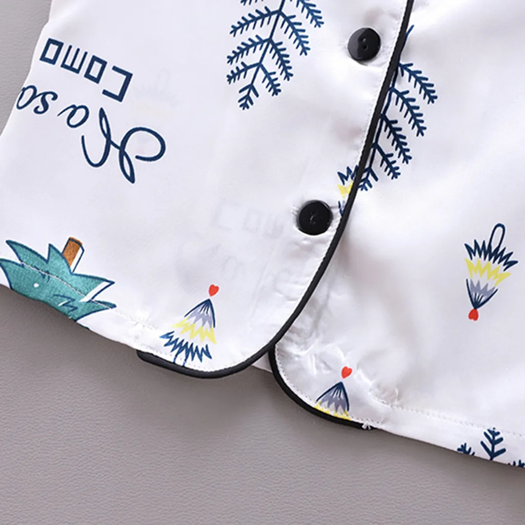 Детские пижамы для маленьких мальчиков и девочек домашняя одежда сна из гладкого