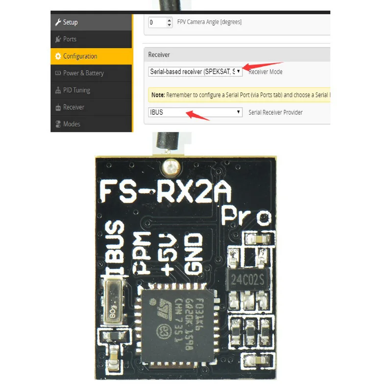 

1PCS FS-RX2A Pro Receiver Module Receiving Machine FS PPM SBUS Signal FS-I6 IBUS 10CH PPM 8CH 30MA 2.408-2.475GHZ for RC Drone