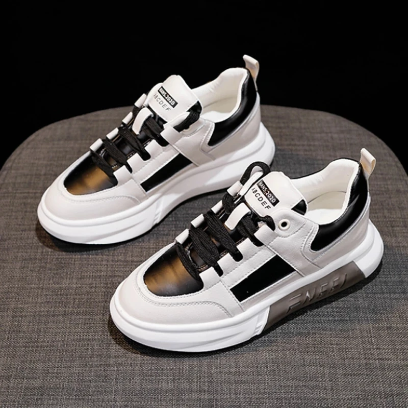 Женские кроссовки на платформе 6 см повседневные весенние с круглым носком