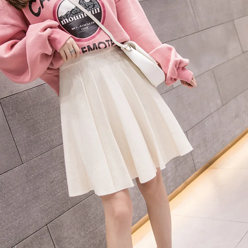 Настоящая фотография 2019 осень и зима новая Корейская шерстяная юбка ins Ультра