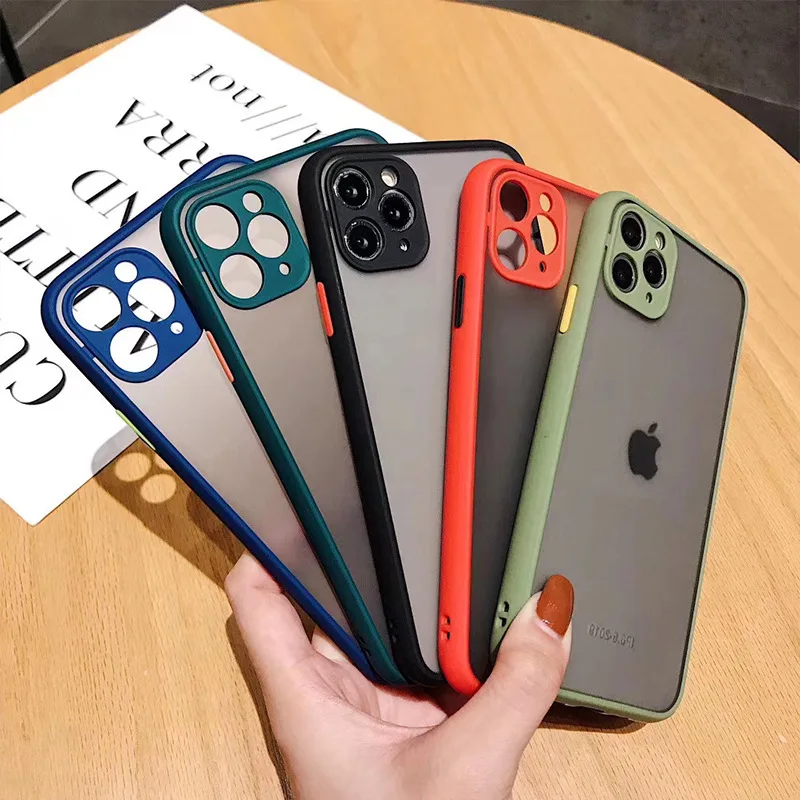 

Matte Transparent Phone Case Anti Drop Protection Case for iphone11 XR XS SE2 7 8 Anti Slip Soft Phone Cover Case
