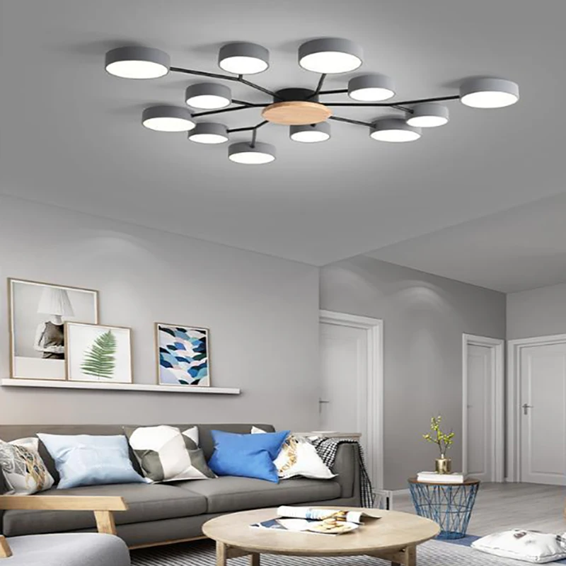 $21.60 Nordic living room ceiling chandelier dining room kitchen chandelier modern bedroom ceiling lamp LED light villa lighting