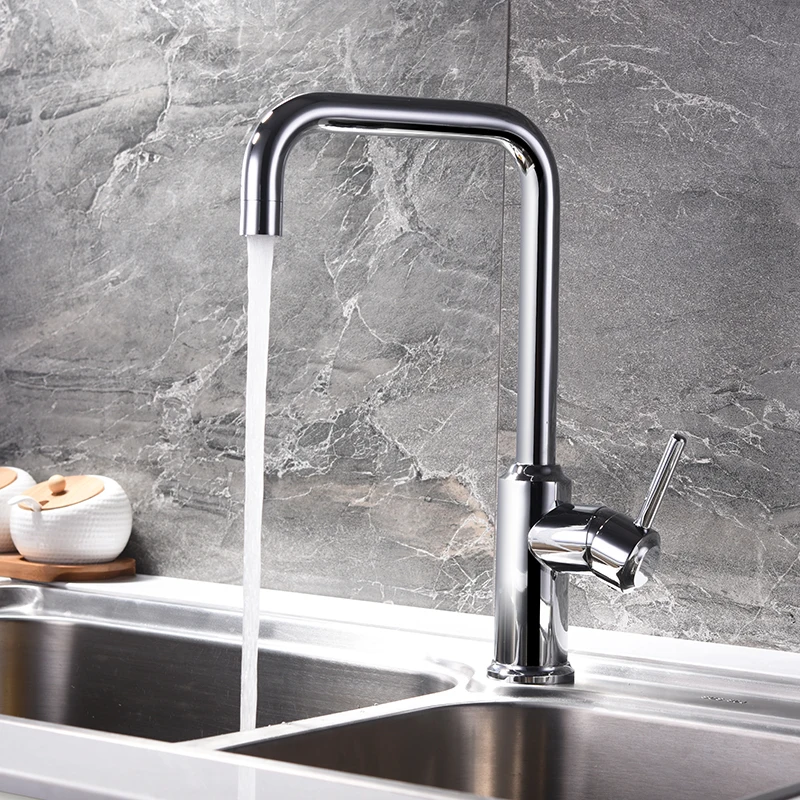 

Brass kitchen sink hot and cold water faucet can be rotated 360 degrees