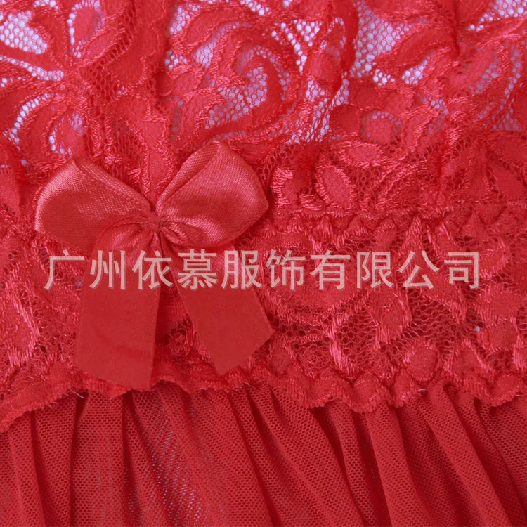 Женское кружевное нижнее белье комплект Babydoll больших размеров красное