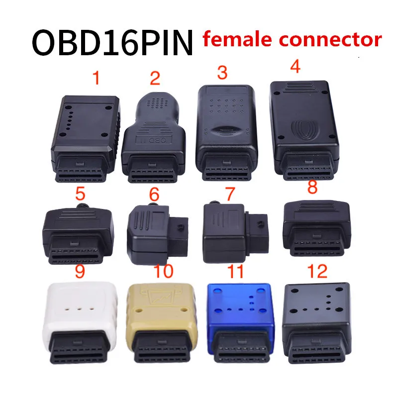 

1pc different kinds of Automotive OBD2 Welding Female Diagnostic Interface 16pin Plug OBD2 Housing OBDII Assembly