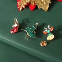 merry christmas brooches pins lovely santa claus hat gloves bells socks snowman badges brooch gift jewelry accessories 3pcs