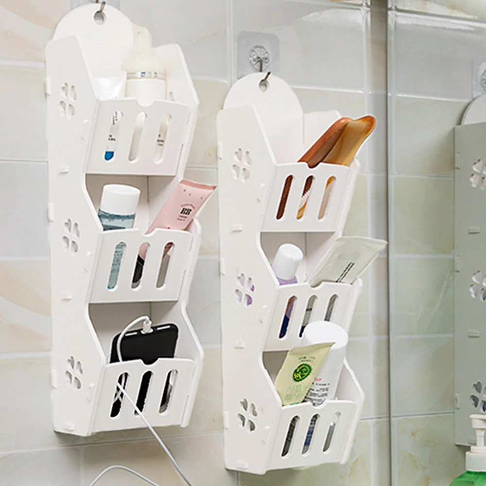

2021 Shower Shelf Bathroom Shampoo Shower Shelf Holder Kitchen Punch-Free Storage Rack Organizer Wall Mounted Kitchen Rack