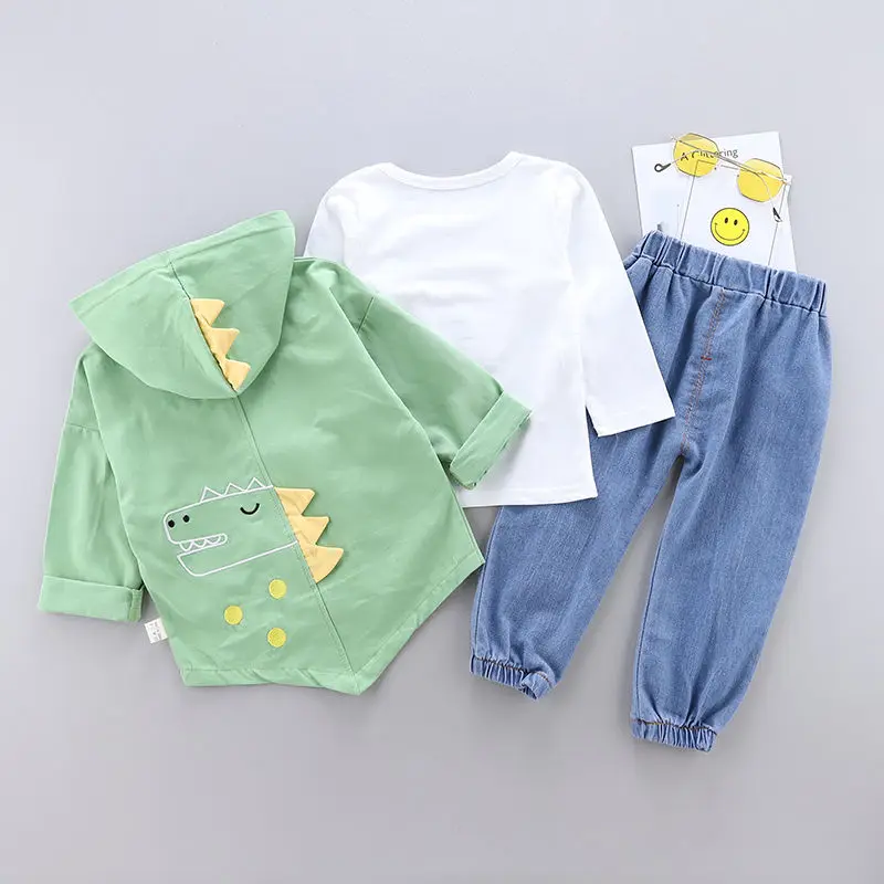 

Autumn Casual Children Baby Clothes Kids Boys Girls Hooded Jackets Cartoon T shirt Pants 3Pcs/Sets Toddler Fashion Cotton Suits
