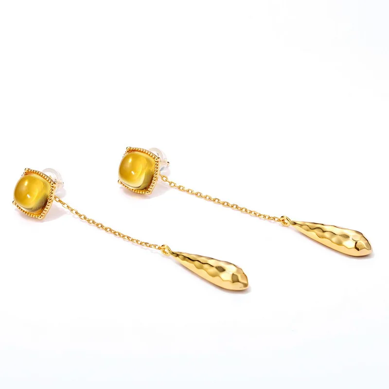 

YZX61 Light luxury retro long drop tassel geometric earrings