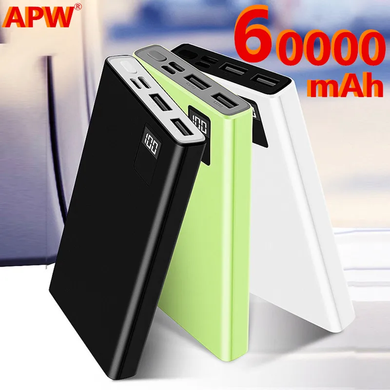 Power Bank 60000mAh LED Portable Charging PowerBank External Battery Pack Mobile Phone USB Charger For Samsung Xiaomi Mi9 8 | Мобильные