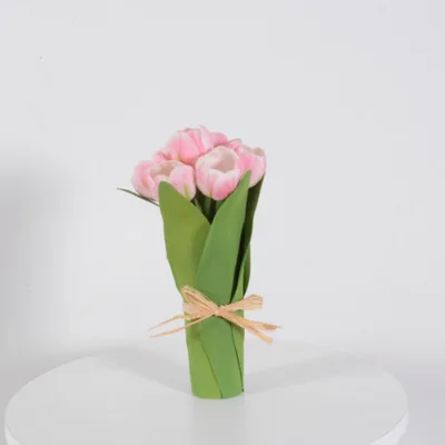 

Simulation Tulip Flower LED Bouquet Glowing Flower Pot Lamp Warm Light Flower Lamp 7 Tulip Flower Desktop Decoration Table Lamp