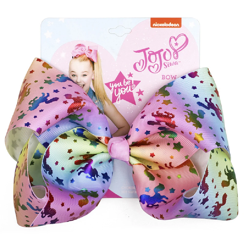 8 &quotJojo бант вечерние заколки для волос большой Дети ручной работы ленты узел