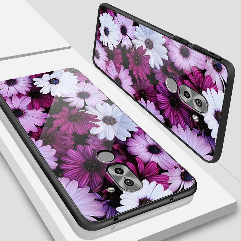 W140 Закаленное Стекло чехол для Huawei Honor 6X 7A 7C Y6 Y9 7X 8A 8X9 Lite Y7 премьер-профессионал Magic2 дизайн цветение защитный чехол-раковина - Цвет: W140