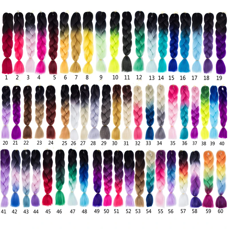 Плетеные косички для волос 24 дюйма Омбре большие розовые，канекалоны волос，