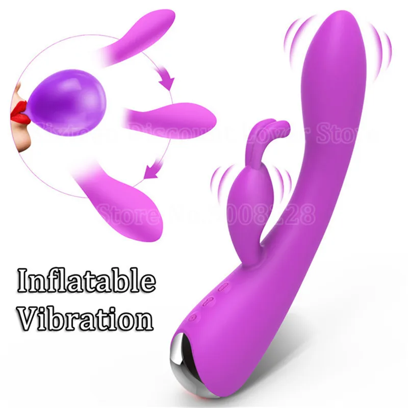 Новый надувной расширение фаллоимитатора кролик женский вибратор мастурбатор
