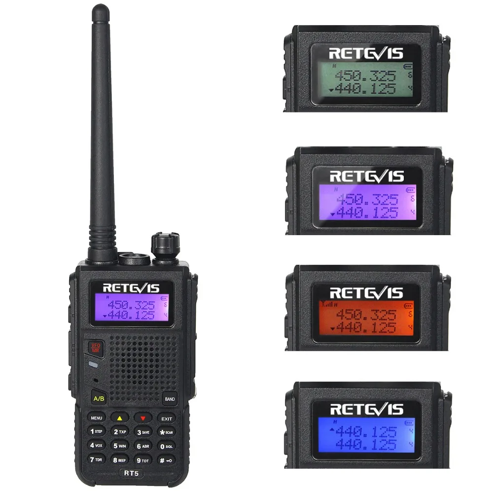 Portable Walkie Talkie 2pcs Retevis RT5 7W 128CH VHF UHF Dual Band VOX FM Radio Station Radio Transceiver Walkie-Talkie Pair