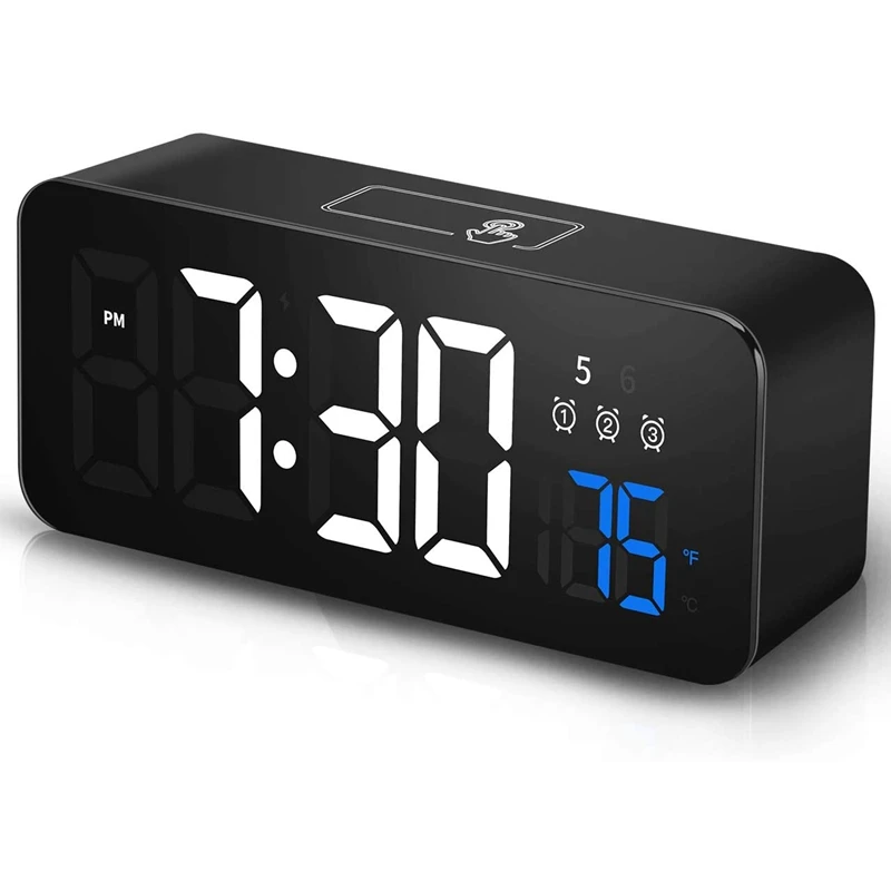Цифровой будильник с повтором сигнала температурой 3 яркости и регулируемой