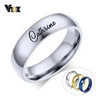 Обручальное кольцо Vnox из нержавеющей стали для мужчин и женщин, обручальное кольцо с именем и бесплатной гравировкой, 6 мм