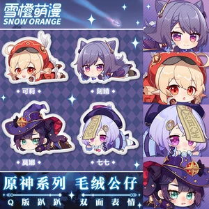 Новинка Аниме Genshin Impact Мона Кли кецин цики плюшевая милая кукла диванная подушка для декора комнаты двухсторонняя мультяшная игра задняя подушка подарки