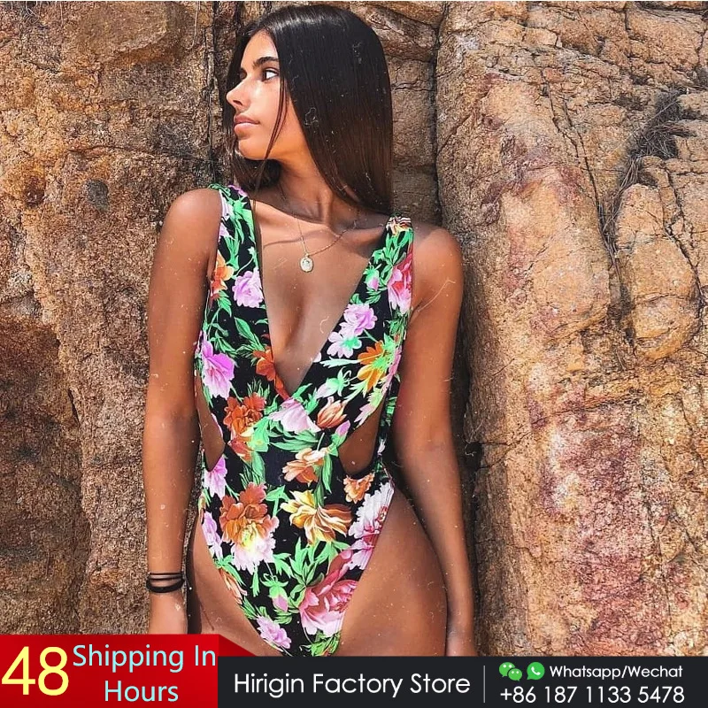 Купальник Hirigin с цветочным рисунком женский слитный купальник 2019 года