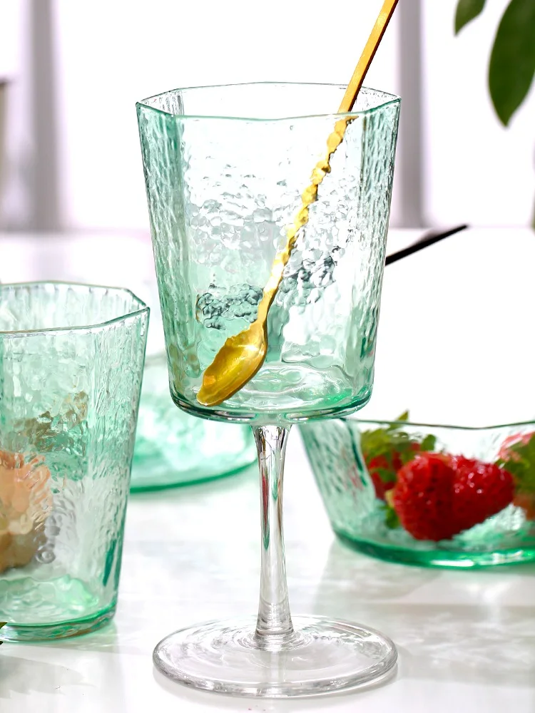

Japanese wine glass Colorful glass Goblet Creative Octagonal cup champagne glass home drinking glasses Bar Hotel wedding cups