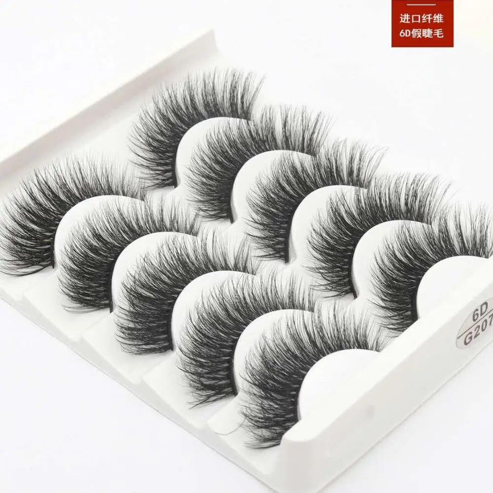 

New5pairs 6D Faux Mink Eyelashes Thick Long False Eyelashes Dramatic Fake Lashes Makeup Extension Eyelashes Maquiagem Natural
