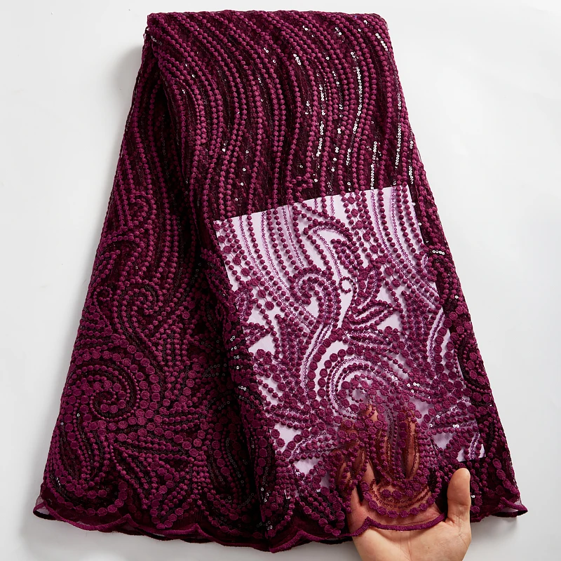 

Африканская кружевная ткань 2021, высококачественное Кружевное белое французское Тюлевое шитье, ткани с вышивкой, 5 ярдов, платья для женщин н...