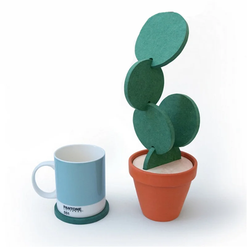 6 шт. Нескользящая термостойкая подставка в виде кактуса домашний коврик для