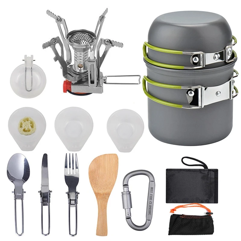 

Outdoor Picnic Tableware Camping Pot Trekking Pot Pieces / Set Camping Stove of Teapot Cooking Tools Camping Tableware Frying Pa