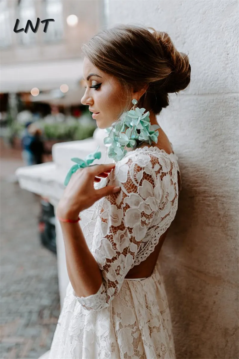 Кружевные свадебные платья цвета слоновой кости с коротким рукавом | Свадьбы и