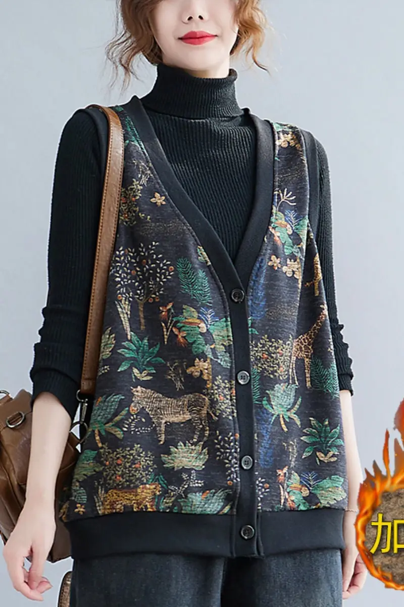 Женский бархатный жилет с V-образным вырезом повседневный большого размера в