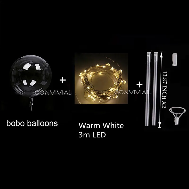 18inch Warm White 18/24 дюйма ручка светодиодный шар палка светящиеся гелий Globos светодиодный шар одежда для свадьбы, дня рождения с козырьком, декорированные детская светодиодный шар светильник - Цвет: 18inch Warm White