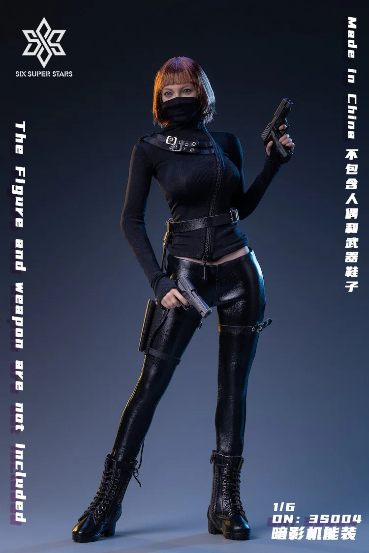 

Presale 1:6 Female Soldier Action Figure street style casual black Overalls set For 12 inch TBLeague Action Figure doll clothes