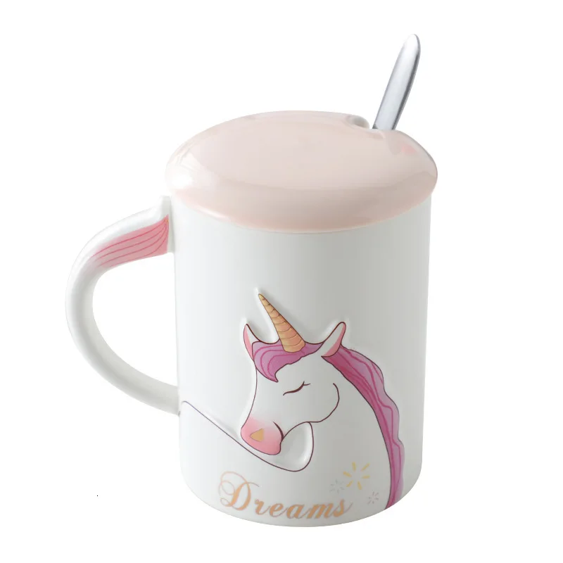 Кружка в виде единорога 450 мл кружки радуги лошади чашка необычная керамическая