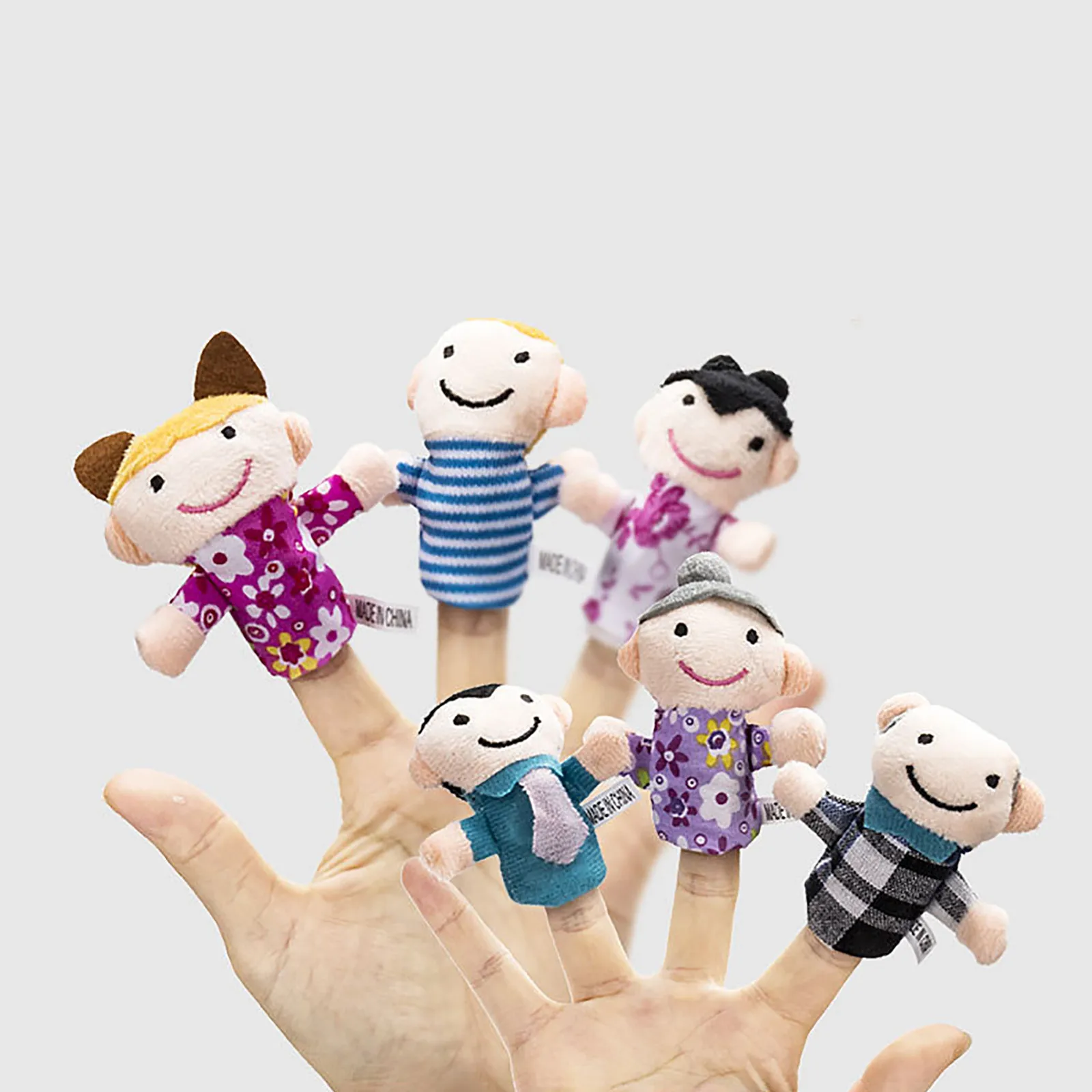 

6pcs/lot Family Finger Puppets Set Mini Plush Baby Toy Boys Girls Finger Puppets Educational Story Hand Puppet Cloth Doll Toys