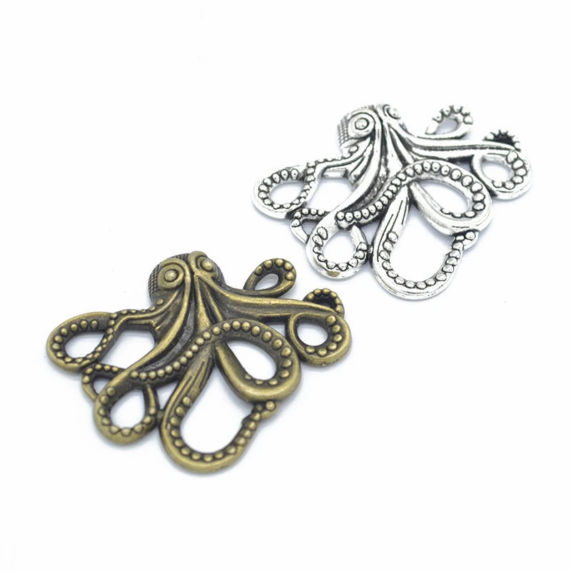 Аксессуары Осьминог из металлического сплава в стиле ретро 15 шт. 43x35 мм сделай сам