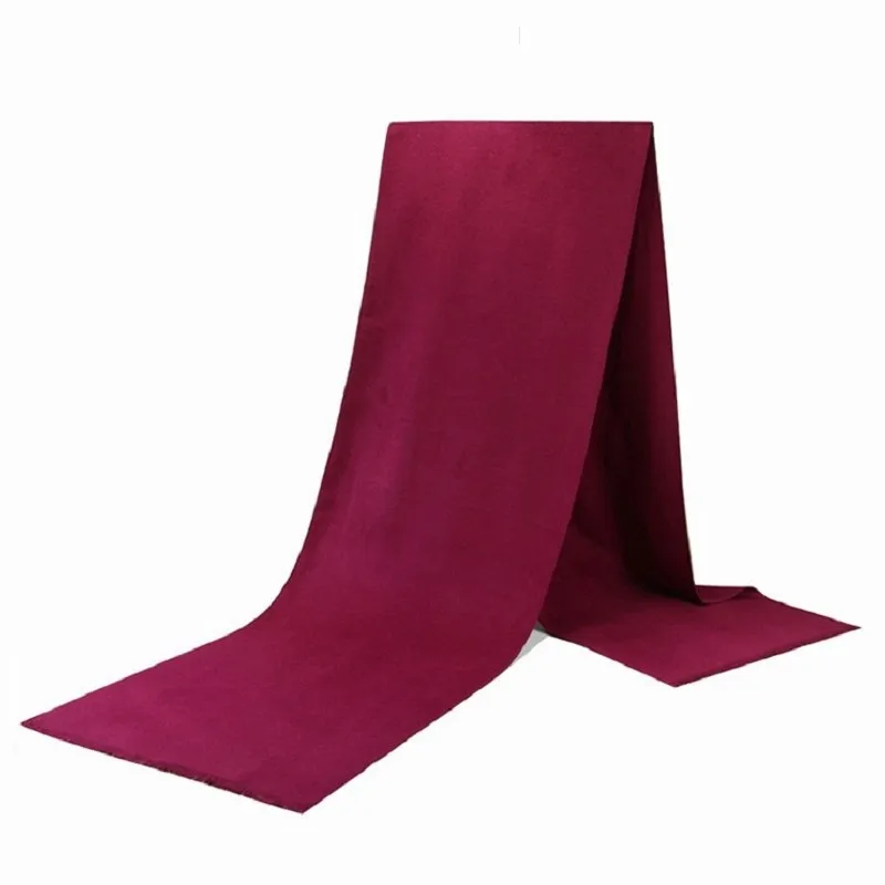 

Scarf Winter Men Women Solid Cotton Scarlet Neckerchief Thickened Soft Warm Muffler Red Retro Gift Leisure Custom Made LOGO