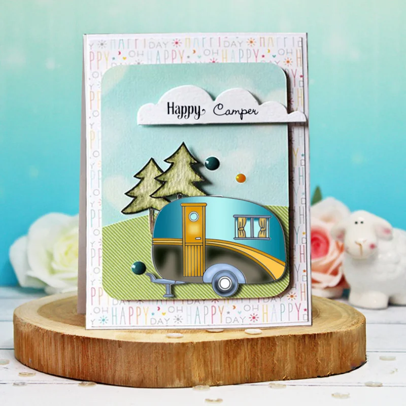 Прозрачный силиконовый штамп для дома и автомобиля прорезиненный трафарет