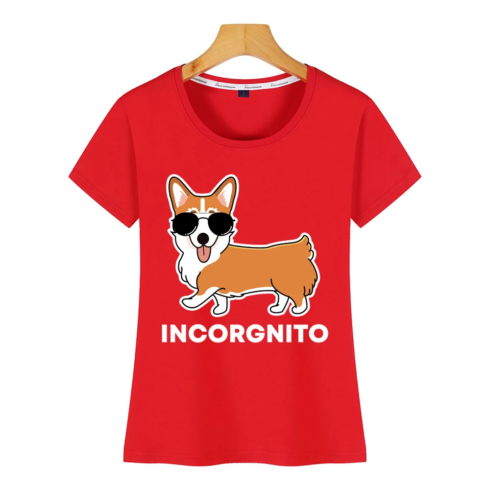 Женская забавная футболка corgi incorgnito dog pun белая женская с забавным изображением