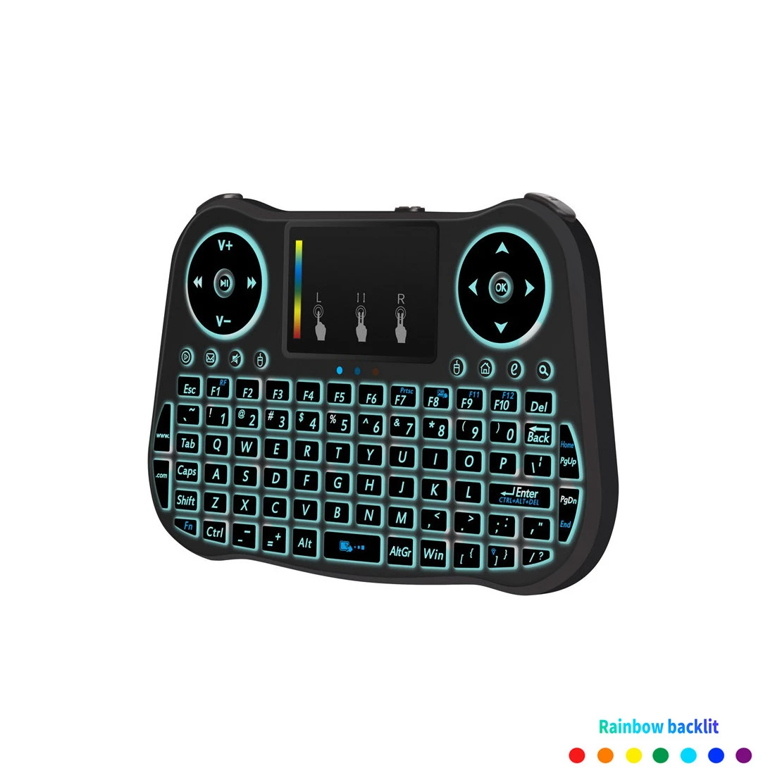 Беспроводная клавиатура с сенсорной панелью тонкая мини для компьютера Цветной