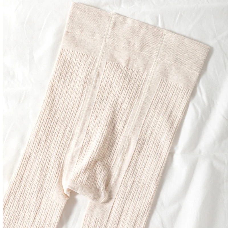 Женские зимние шерстяные трикотажные колготки хлопковые Полосатые чулки яркие