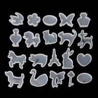 19pcs silicone mold diy animal pendant necklace jewelry mould resin craft tool dried flower resin decorative diy hand crafts